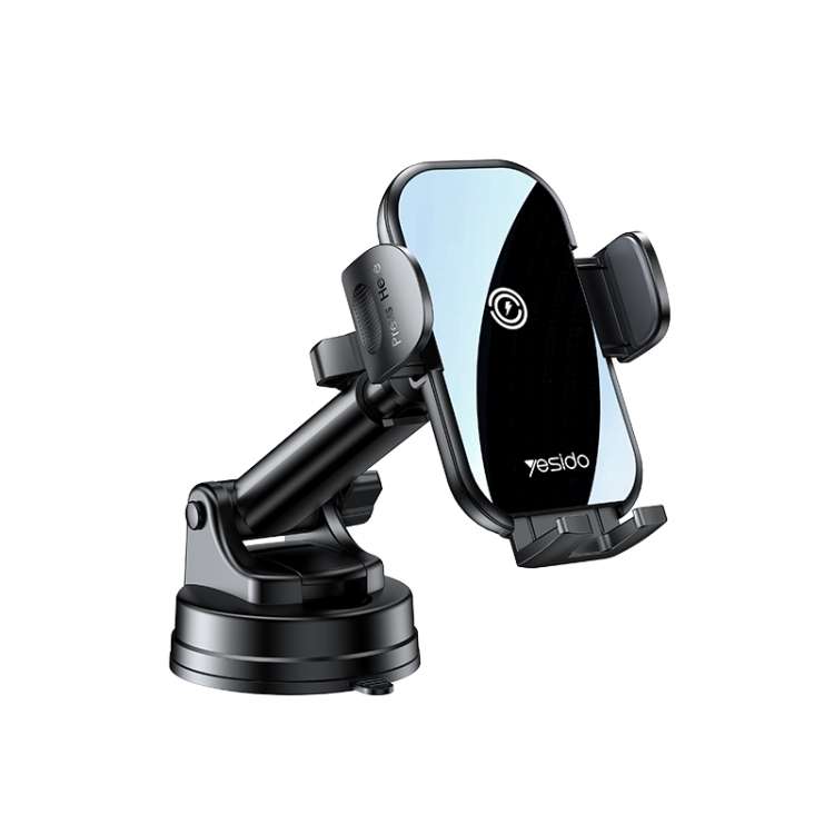 Yesido C197 15W 2 in 1 Suction Cup Type Wireless Charging Car Holder Set (Black)