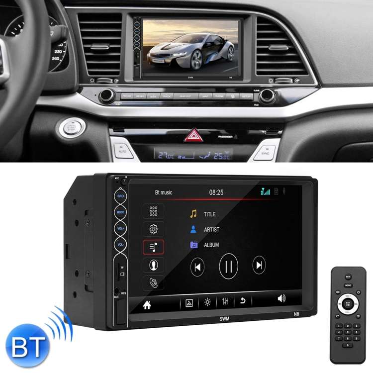 N6 7 inch Double DIN HD Universal Car Radio Receiver MP5 Player, Support FM & Bluetooth & Phone Link