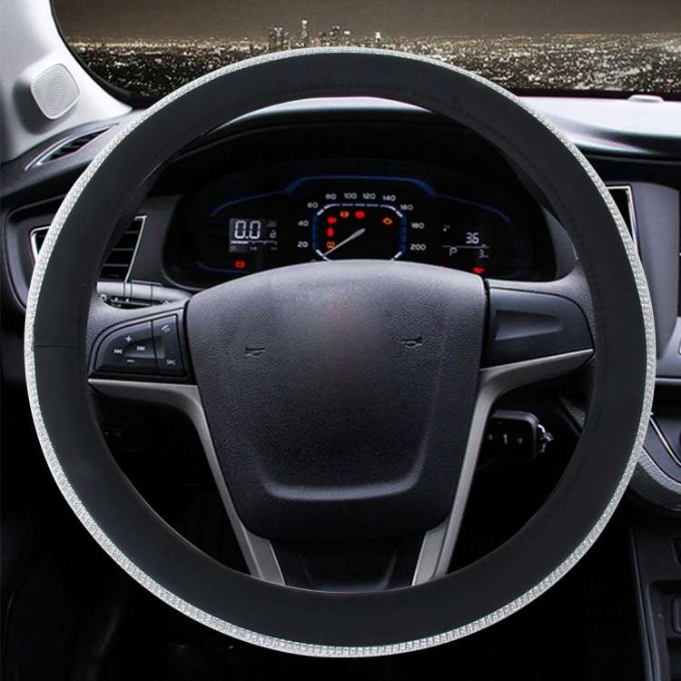 Car Steering Wheel Cover Luxury Steering Wheel Covers with Diamond Decoration Four Seasons General(B