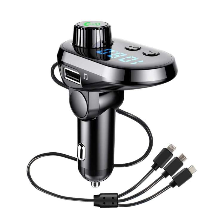 Q15 Multifunctional Car Dual USB 3.1A Charger MP3 Music Player Bluetooth FM Transmitter with 3 in 1