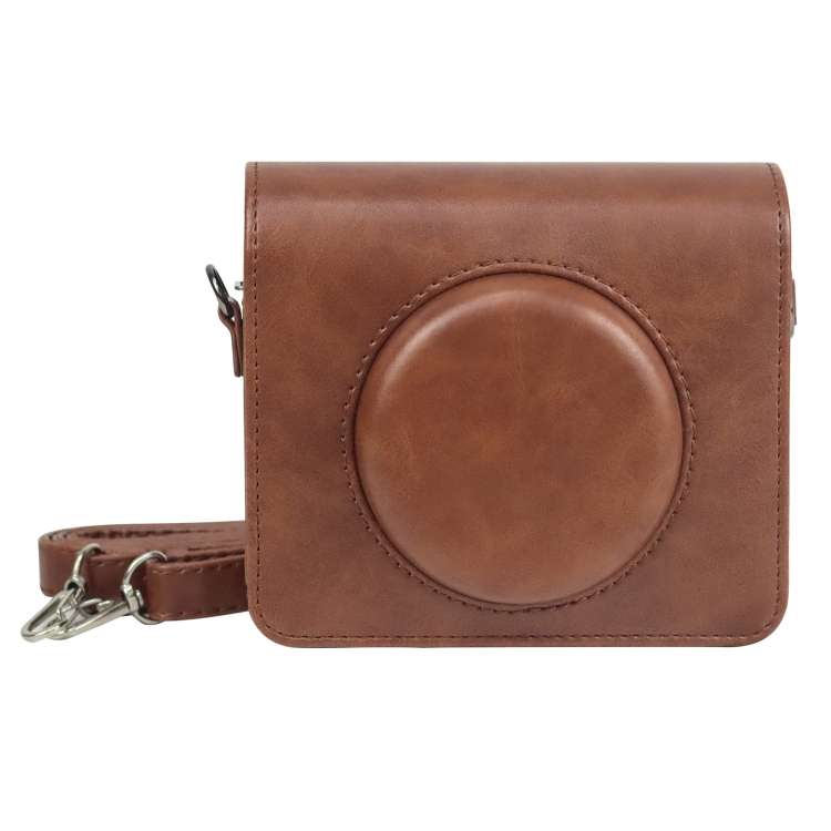 For Kodak Mini Shot 3 Square Retro / C300R instax Full Body Camera PU Leather Case Bag with Strap(Br