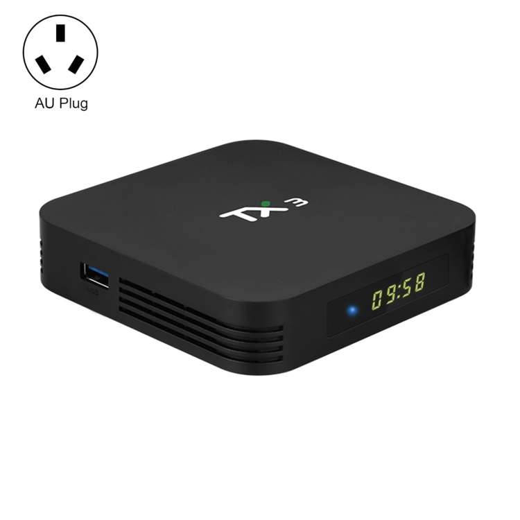 TANIX TX3 4K Smart TV BOX Android 9.0 Media Player with Remote Control, Quad Core Amlogic S905X3, RA