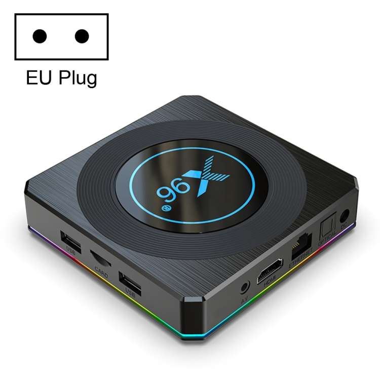 X96 X4 8K Smart TV BOX Android 11.0 Media Player, Amlogic S905X4 Quad Core ARM Cortex A55, RAM: 2GB,