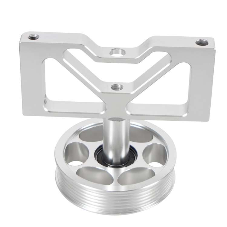 Car Modification Air Pump Idle Bracket with Pulley for Ford Mustang 5.0 1979-1995(Silver)