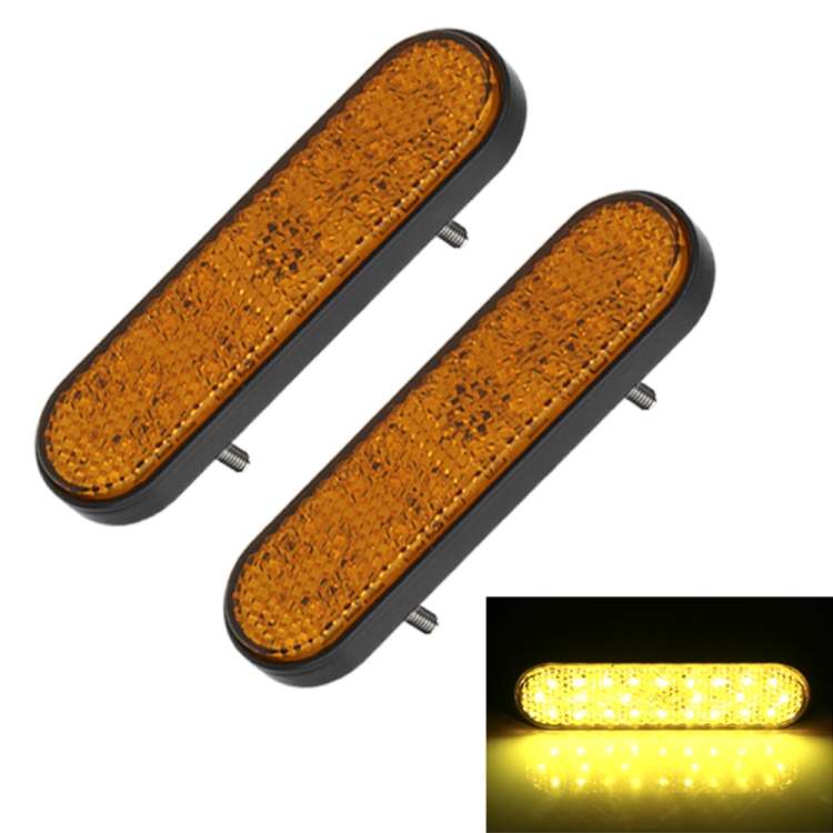 2 PCS 24LED Reflector Brake Light Turn Signal Light(Yellow Shell Yellow Light)