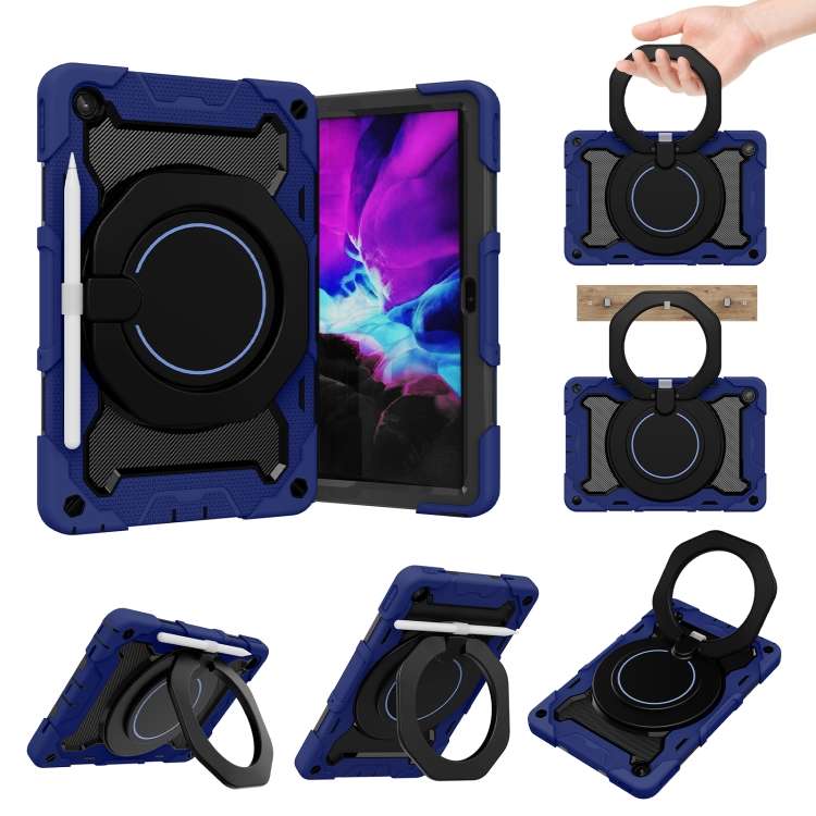 For Lenovo Tab M10 Plus 3rd Gen Armor Contrast Color Silicone + PC Tablet Case(Navy Blue)