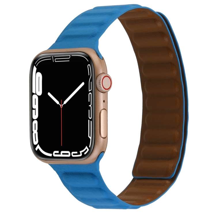 Magnetic Two-color Loop Slim Leather Watch Band For Apple Watch Ultra 49mm&Watch Ultra 2 49mm / Seri