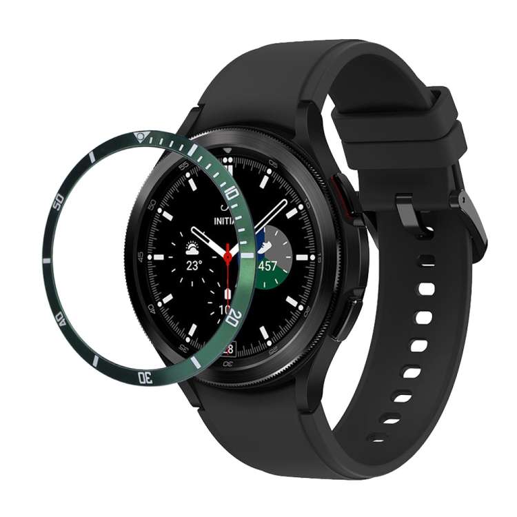 For Samsung Galaxy Watch 46mm Water Ghost Stainless Steel Bezel Ring(Dark Green)