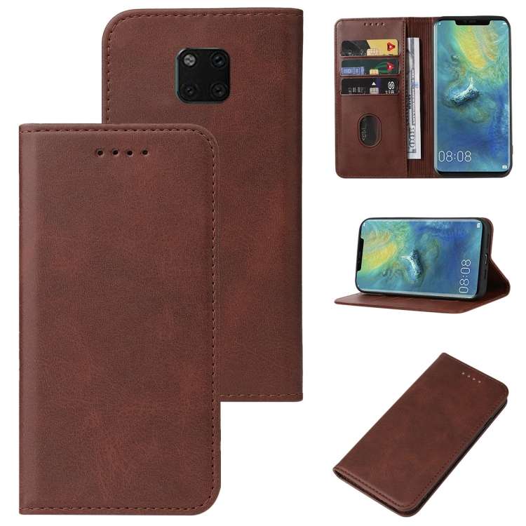 For Huawei Mate 20 Pro Magnetic Closure Leather Phone Case(Brown)