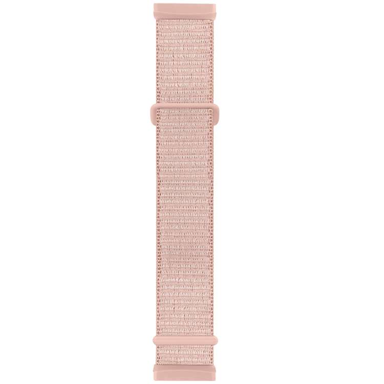 For Fitbit Versa 3 Nylon Rubber Buckle Watch Band(Rose Pink)