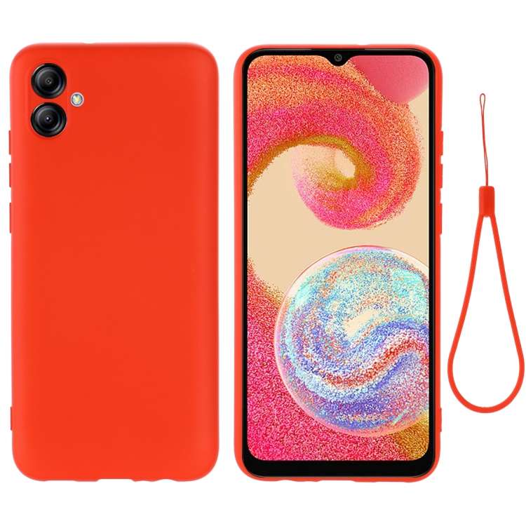 For Samsung Galaxy A04e / M04 / F04 Pure Color Liquid Silicone Shockproof Full Coverage Case(Red)