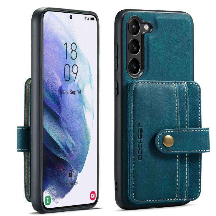 For Samsung Galaxy S24 5G JEEHOOD RFID Blocking Anti-Theft Magnetic Phone Case(Blue)