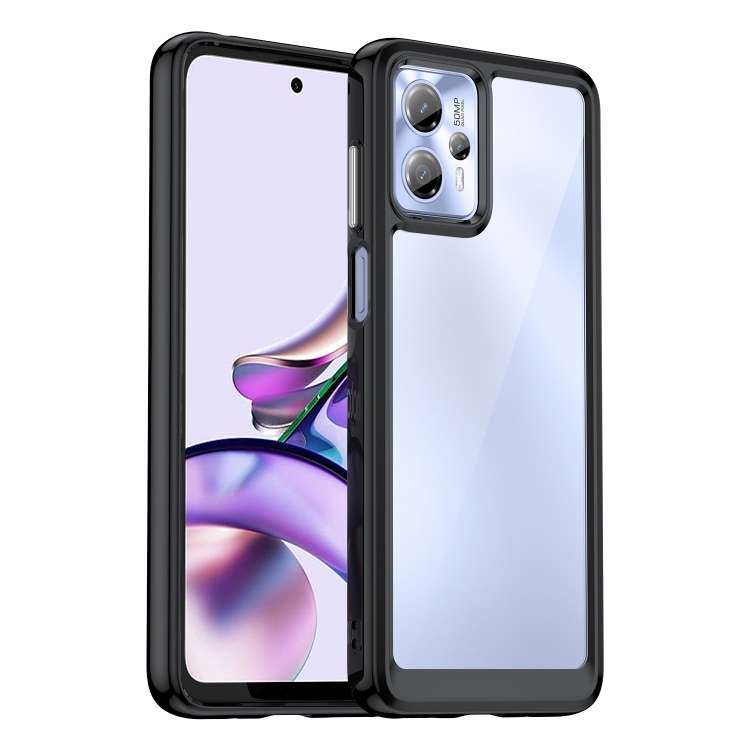 For Motorola Moto G13 Colorful Series Acrylic + TPU Phone Case(Black)