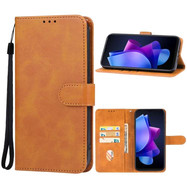For Tecno Pop 7 Leather Phone Case(Brown)