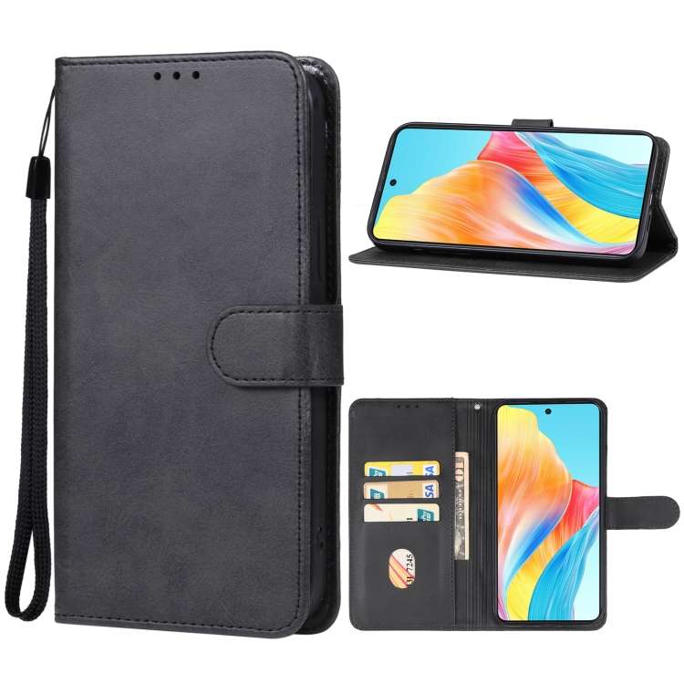 For OPPO A58 4G Leather Phone Case(Black)