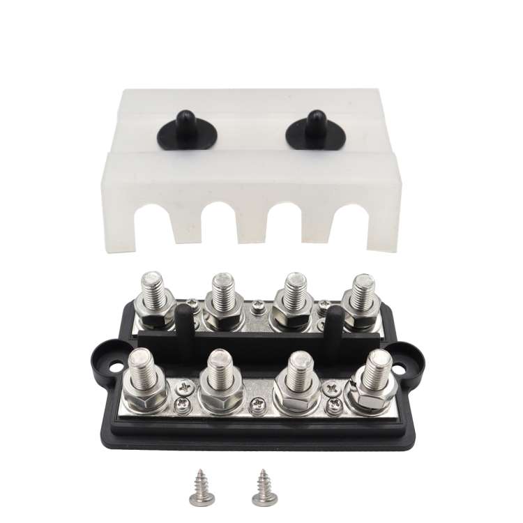 CP-3156 M8 RV Modified Yacht Double-row 4-way Busbar with Dust Cover