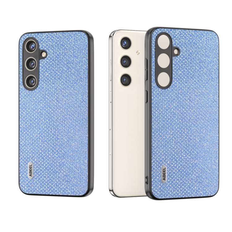 For Samsung Galaxy S24+ 5G ABEEL Diamond Black Edge Phone Case(Sapphire Blue)