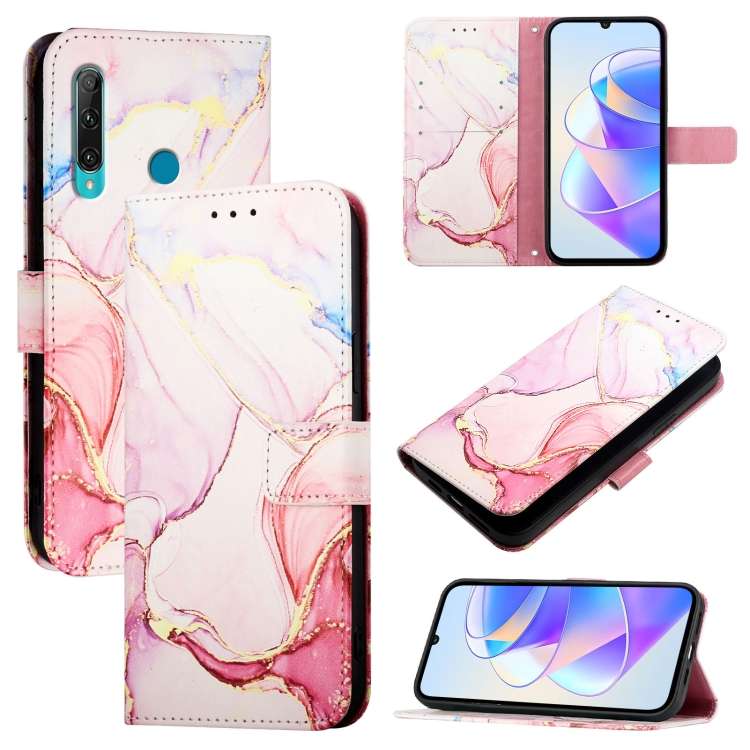 For Honor 20 lite / 10i / 20e PT003 Marble Pattern Flip Leather Phone Case(Rose Gold)