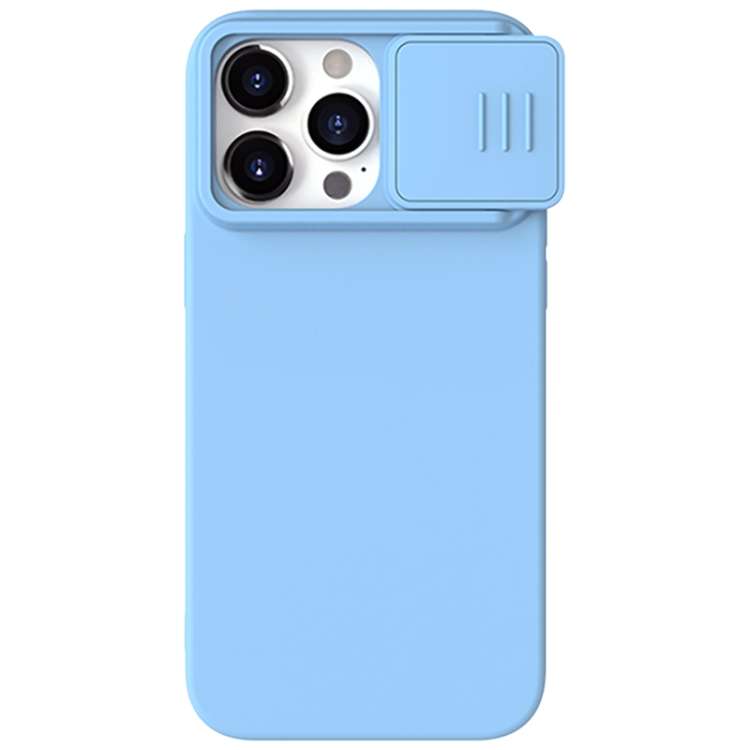 For iPhone 15 Pro Max NILLKIN CamShield MagSafe Liquid Silicone Phone Case(Sky Blue)