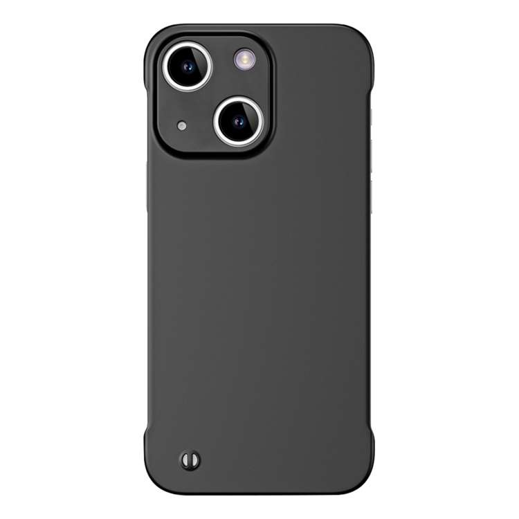 For iPhone 13 mini Frameless Metallic Paint Hybrid PC Phone Case(Matte Black)