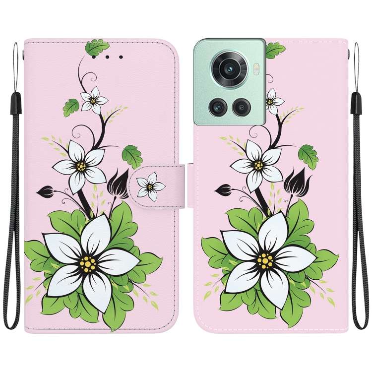 For OnePlus 10R / Ace Crystal Texture Colored Drawing Leather Phone Case(Lily)