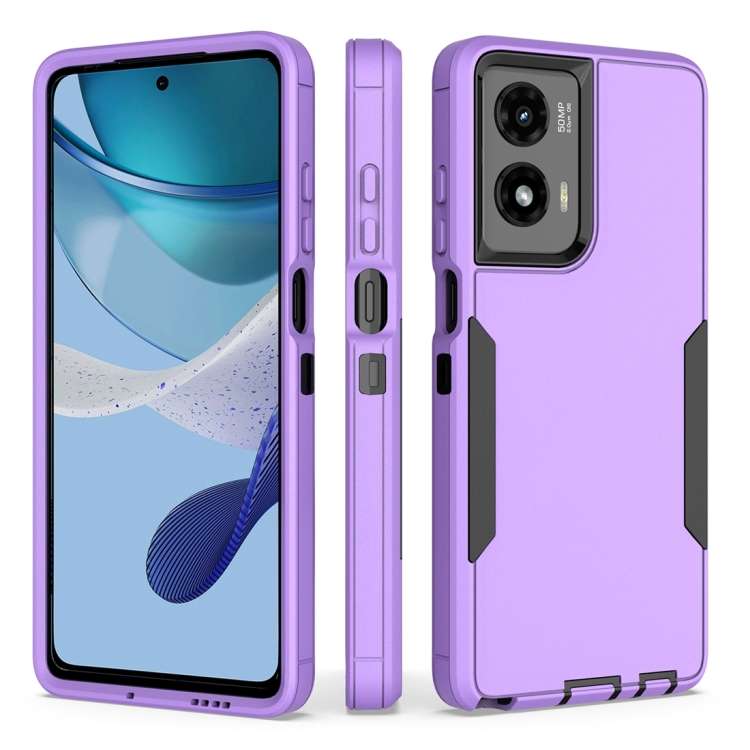 For Motorola Moto G Stylus 5G 2024 2 in 1 Magnetic PC + TPU Phone Case(Purple+Black)