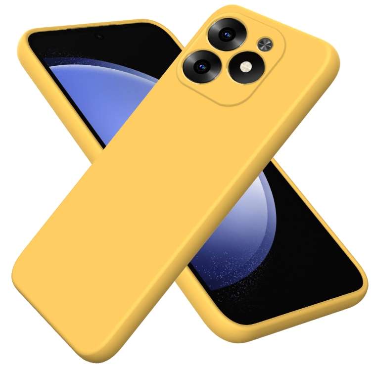 For Infinix Hot 40i Solid Color Liquid Silicone Dropproof Full Coverage Protective Case(Yellow)