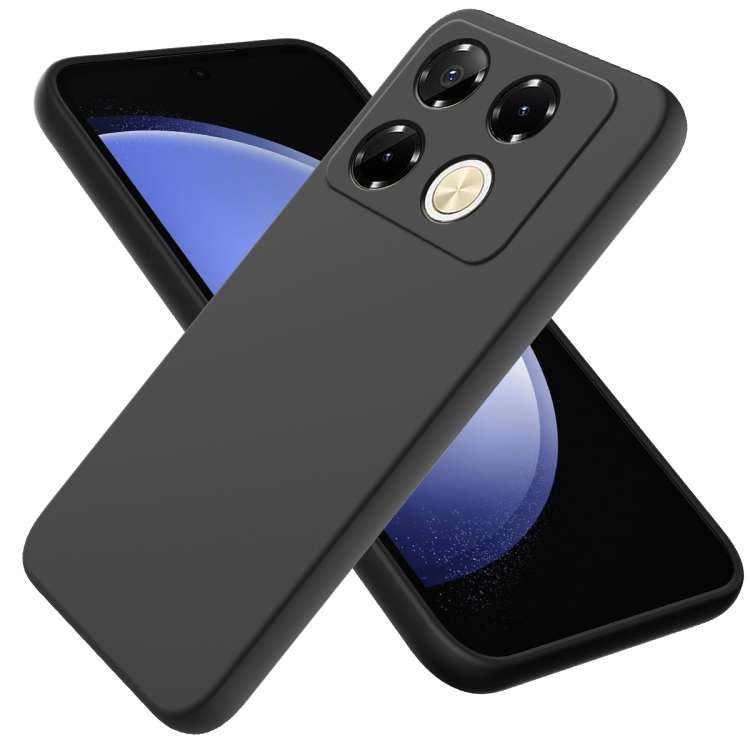 For Infinix Note 40 Pro 4G Solid Color Liquid Silicone Dropproof Full Coverage Protective Case(Black