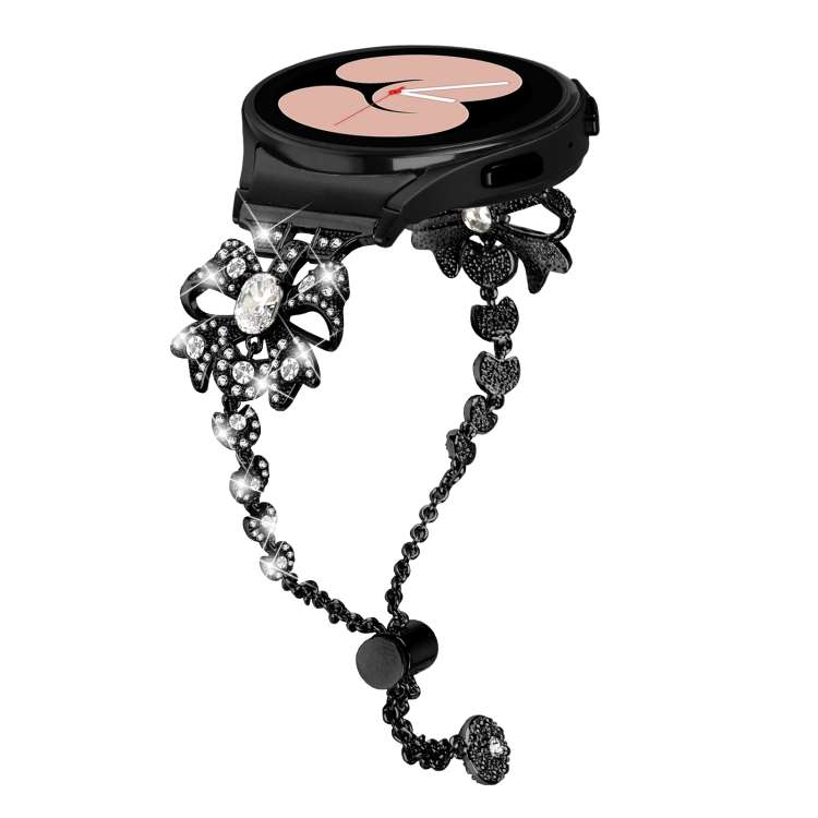 For Samsung Galaxy Watch6 / 6 Classic Bowknot Glitter Diamond Bracelet Watch Band(Black)
