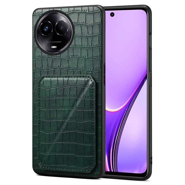 For Realme 11 Global 5G / 11X / Narzo 60X Denior Imitation Crocodile Leather Back Phone Case with Ho