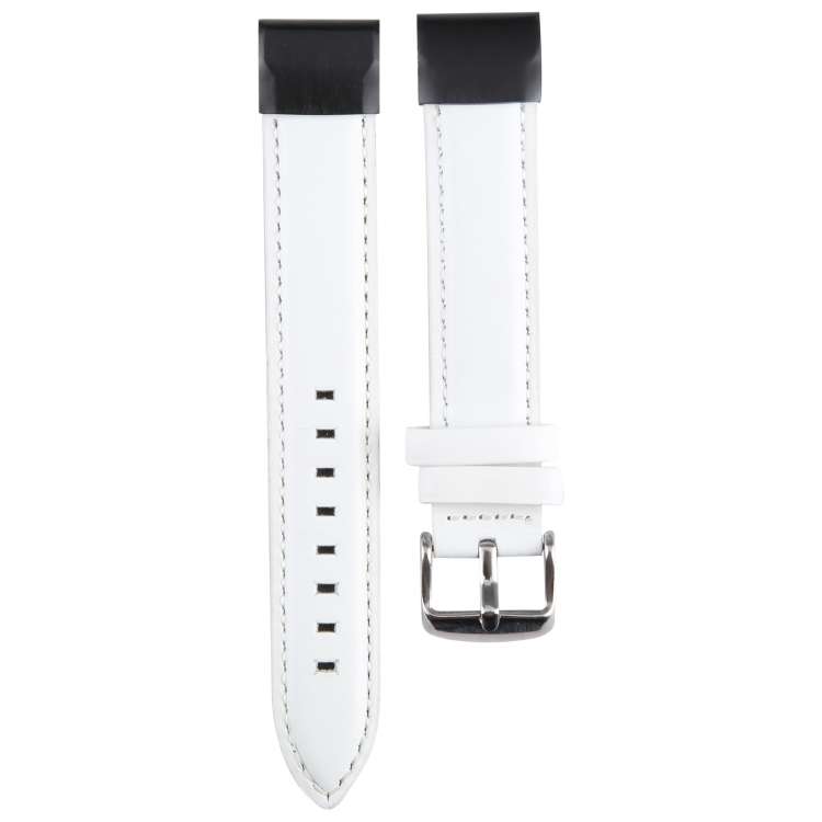 For Garmin Fenix 7X 26mm Bamboo Joint Texture Genuine Leather Watch Band(White)