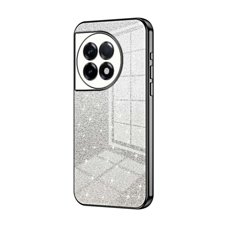 For OnePlus Ace 2 / 11R Gradient Glitter Powder Electroplated Phone Case(Black)