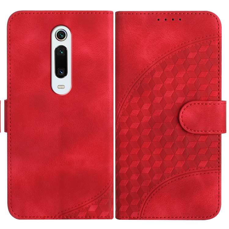 For Xiaomi Redmi K20 YX0060 Elephant Head Embossed Phone Leather Case with Lanyard(Red)