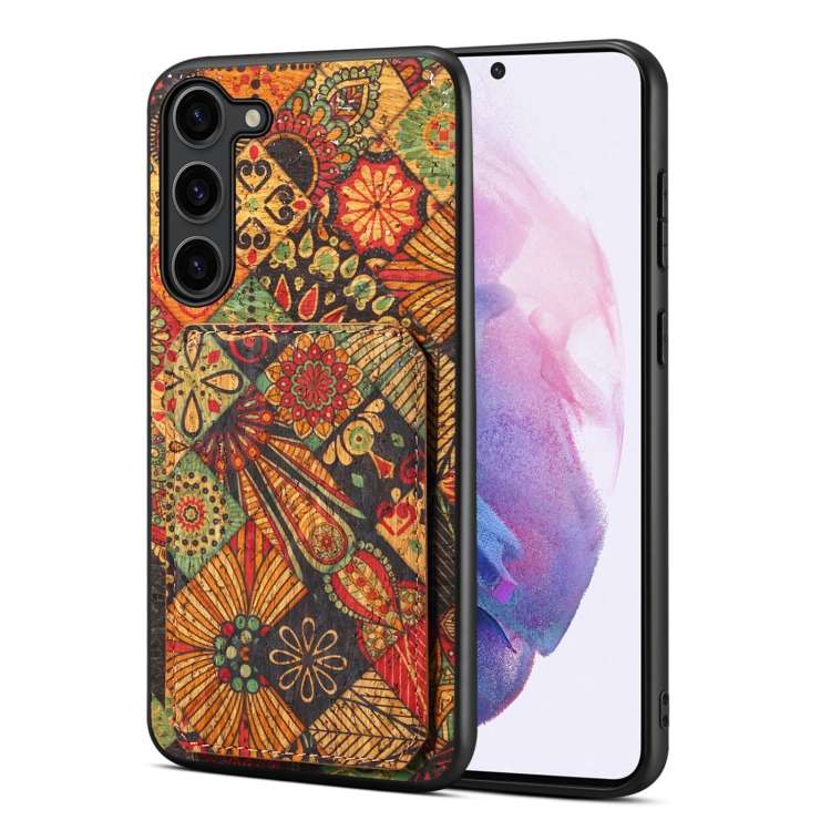For Samsung Galaxy S21+ 5G Dual Card Slot Holder Phone Case(Autumn Yellow)