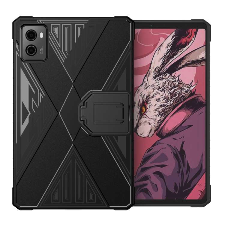 For Lenovo Legion Y700 2023 Brushed Texture Shockproof TPU Tablet Case with Holder(Black)
