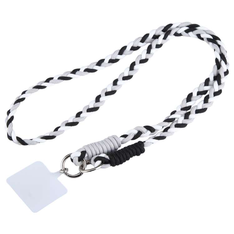 Universal Phone Three Strand Long Lanyard(White Grey Black)