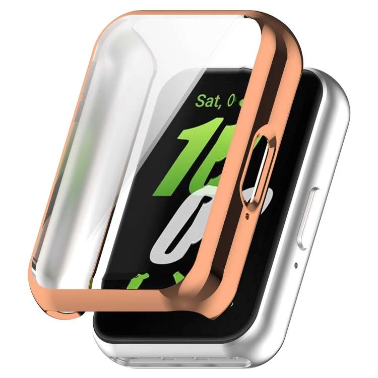 For Samsung Galaxy Fit 3 Full Coverage TPU Electroplated Watch Protective Case(Rose Gold)