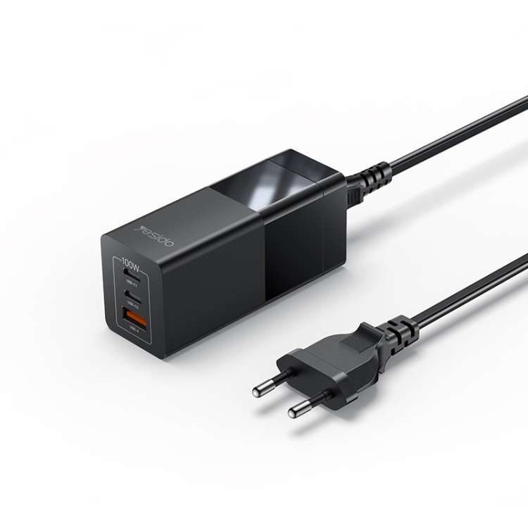 Yesido YC58 100W 2Type-C+USB Ports with 1 Socket Desktop GaN Charger(EU Plug)