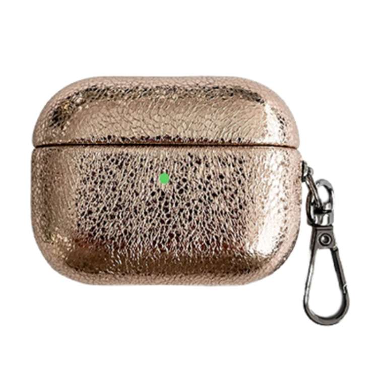 For AirPods Pro Burst Leather Texture Bluetooth Earphone Protective Case(Rose Gold)
