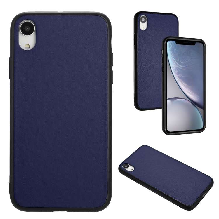 For iPhone XR R20 Leather Pattern Phone Single Case(Blue)