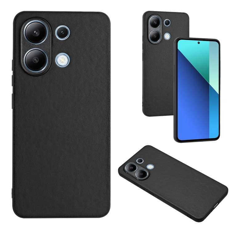 For Xiaomi Redmi Note 13 4G Global R20 Leather Pattern Phone Single Case(Black)