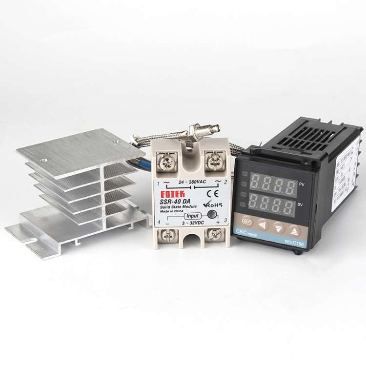 4400W REX-C100 Thermostat + Heat Sink + Thermocouple + SSR-40 DA Solid State Module Intelligent Temp