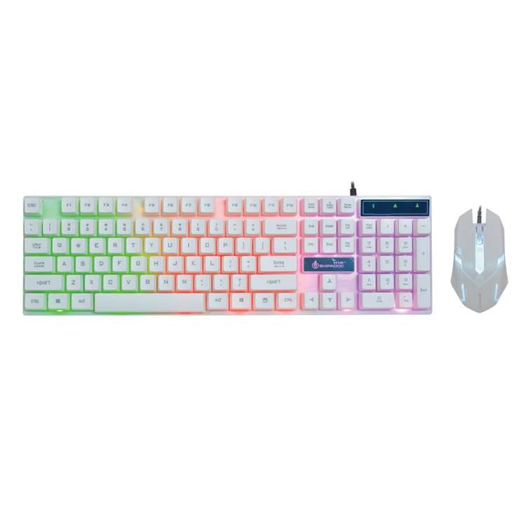 SHIPADOO D280 Wired RGB Backlight Mechanical Feel Suspension Keyboard + 3D Cool Mouse Kit for Laptop