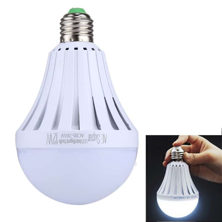 E27 12W SMD 5730 LED Bulbs, 24 LEDs 1080 LM 6000-6500K LED Intelligent Emergency Ball Steep Lights,