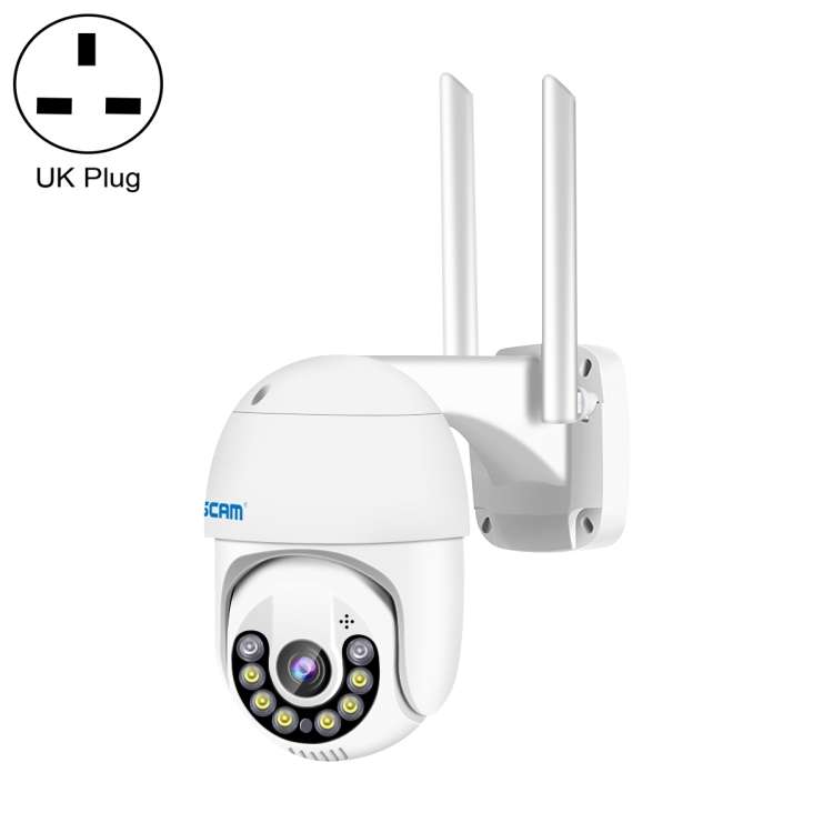 ESCAM QF800 H.265X 8MP AI Humanoid Detection Auto Tracking Waterproof WiFi IP Camera,UK Plug (White)