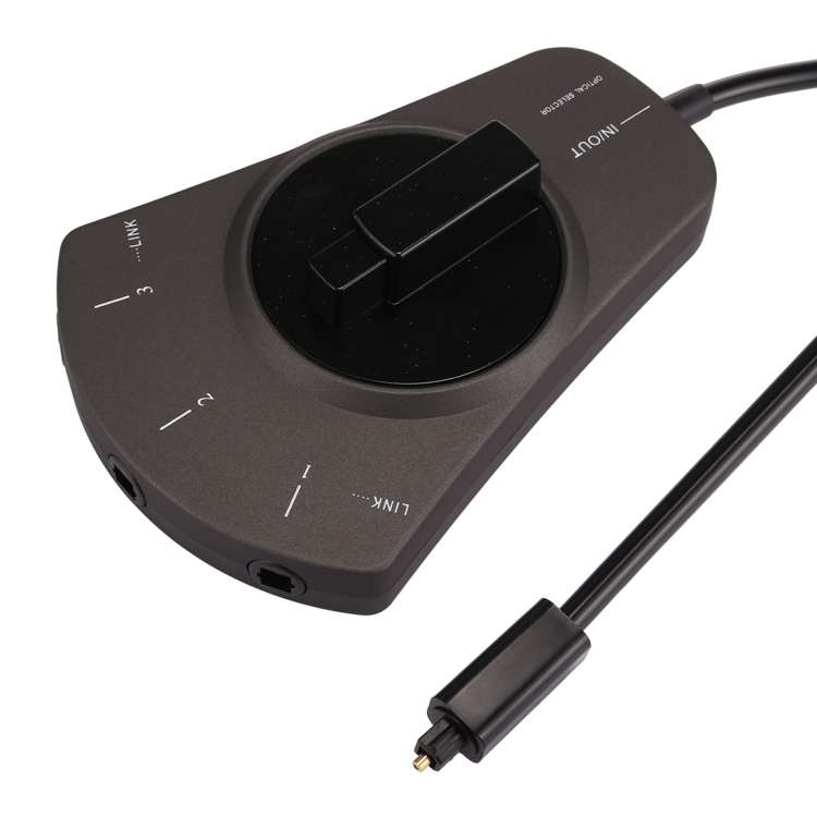 EMK 3 input 1 output Digital Optical Audio Switcher with Toslink Selector Switch for MD / DVD / VCR