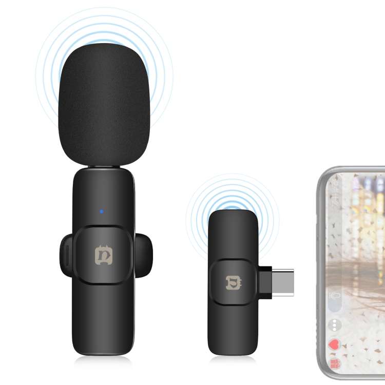 PULUZ Wireless Lavalier Noise Reduction Reverb Microphone for Type-C / USB-C Device, Support Phone C