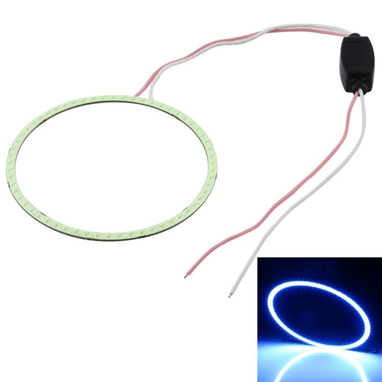 90mm 5W 180LM Angel Eyes Circles Car Headlight COB LED Lights for Vehicles, DC 12-24V(Ice Blue Light