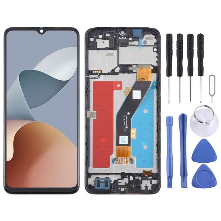 For ZTE Blade A34 LCD Screen Digitizer Full Assembly with Frame (Black)