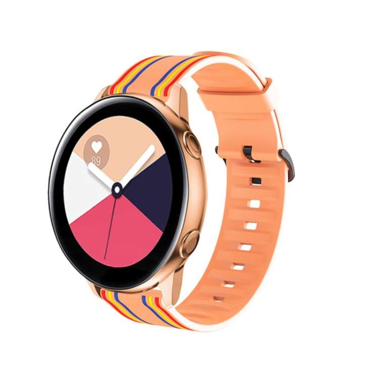 22mm For Huawei Watch GT2e / GT / GT2 46MM Striped Silicone Watch Band(Orange)
